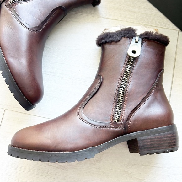 NEW Everybody by BZ Moda Polaris Brown Leather Faux Fur Lined Boots - Picture 3 of 15